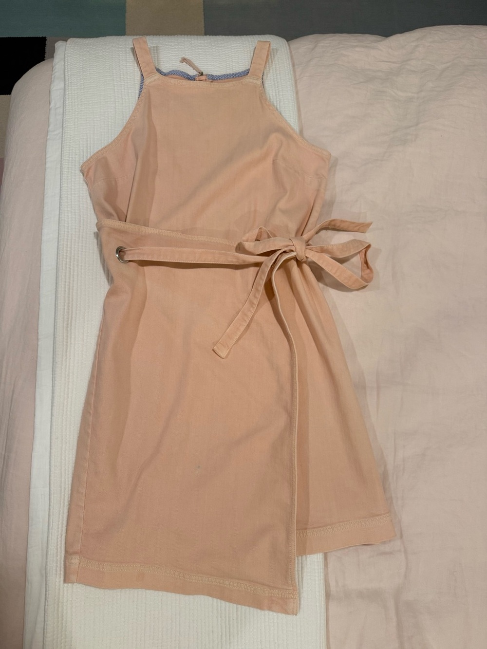 Anthropology Peach Tie-Waist Mini Dress, Size 8